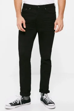* Pantalon 5 Bolsillo Color Skinny Lavado Negro Sale