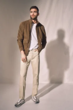 Ooto Pantalon 5 Bolsillos Slim Beige Hot