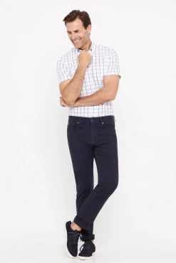 Cortefiel Pantalon Color Regular Fit Dynamic Azul Marino Best