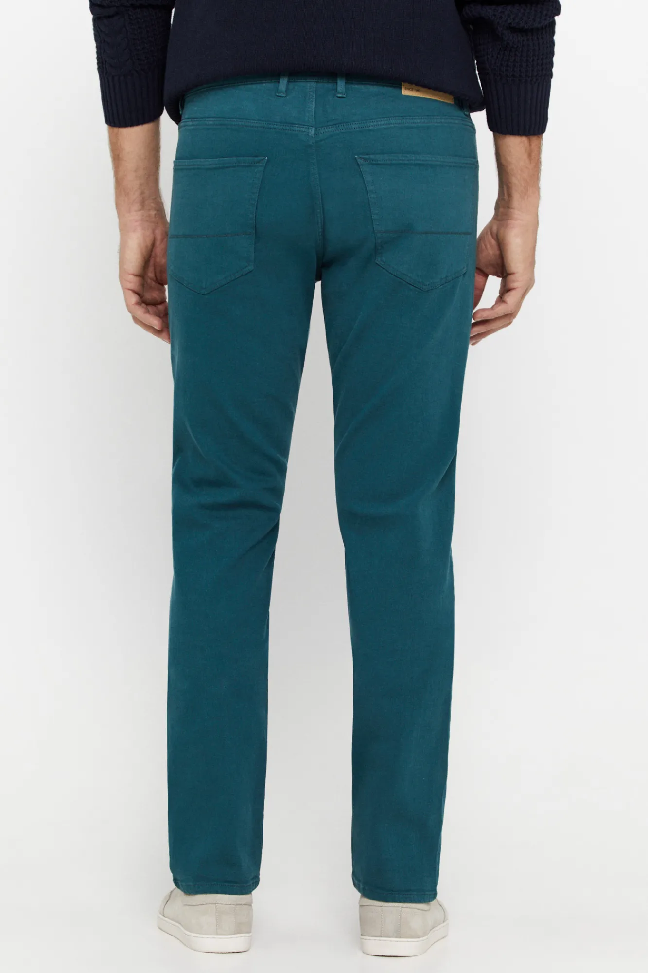 Cortefiel Pantalon Color Regular Fit Dynamic Azul New