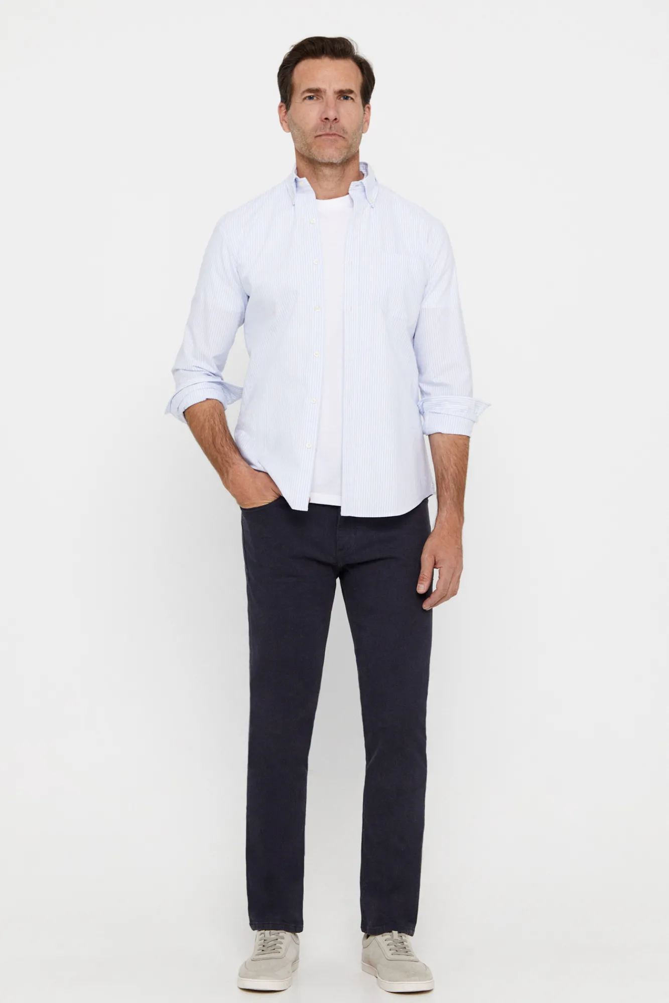 Cortefiel Pantalon Color Slim Fit Dynamic Azul Marino Clearance
