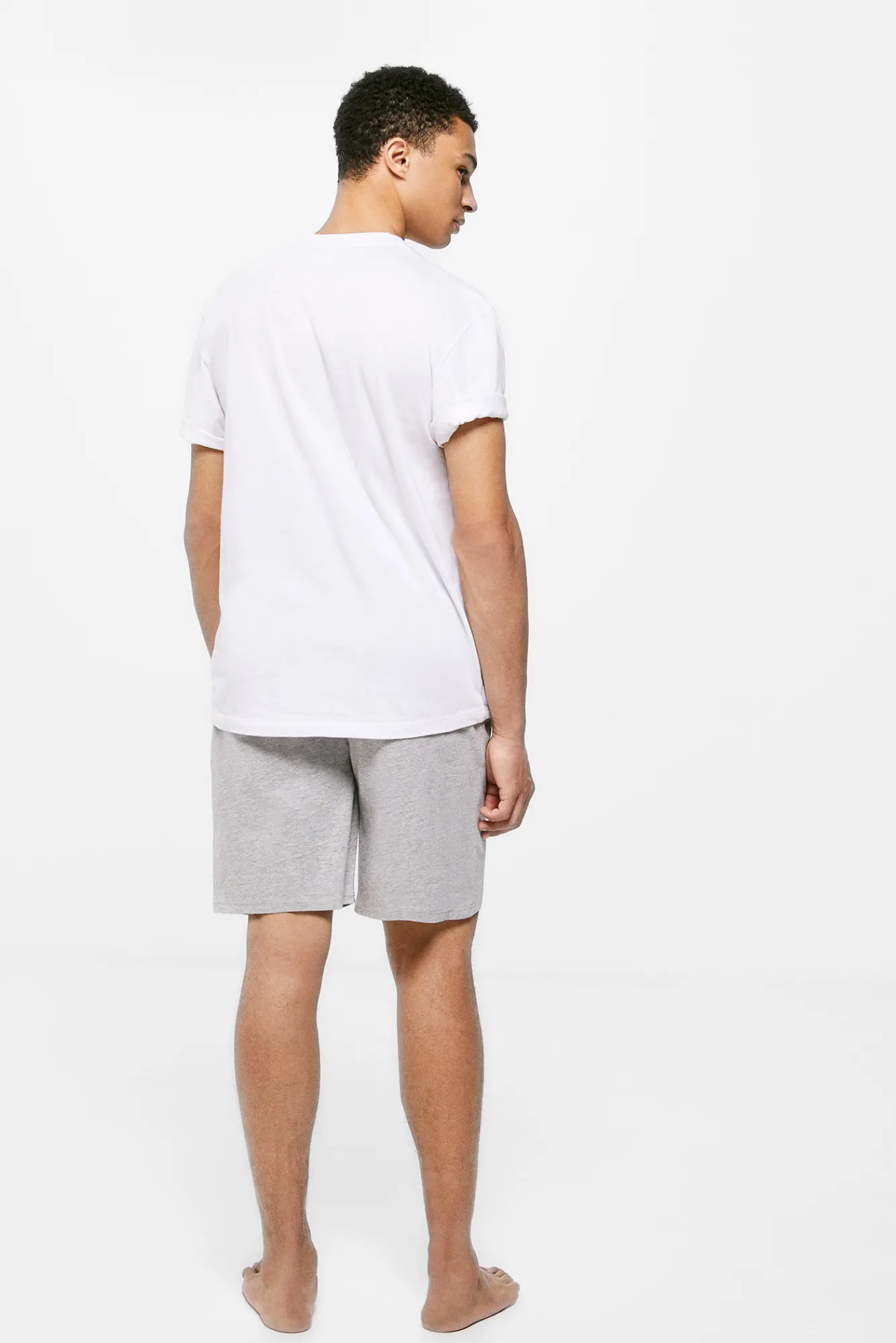 * Pantalon Corte Pijama Gris Medio Discount