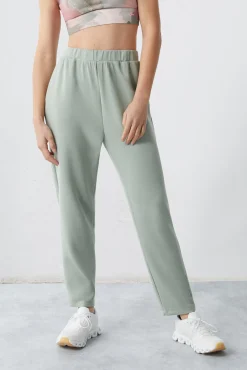 Dash and Stars Pantalon Jogger Felpa Soft Verde Beige New