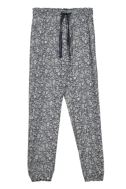 Women'secret Pantalon Largo 100% Algodon Flores Estampado New