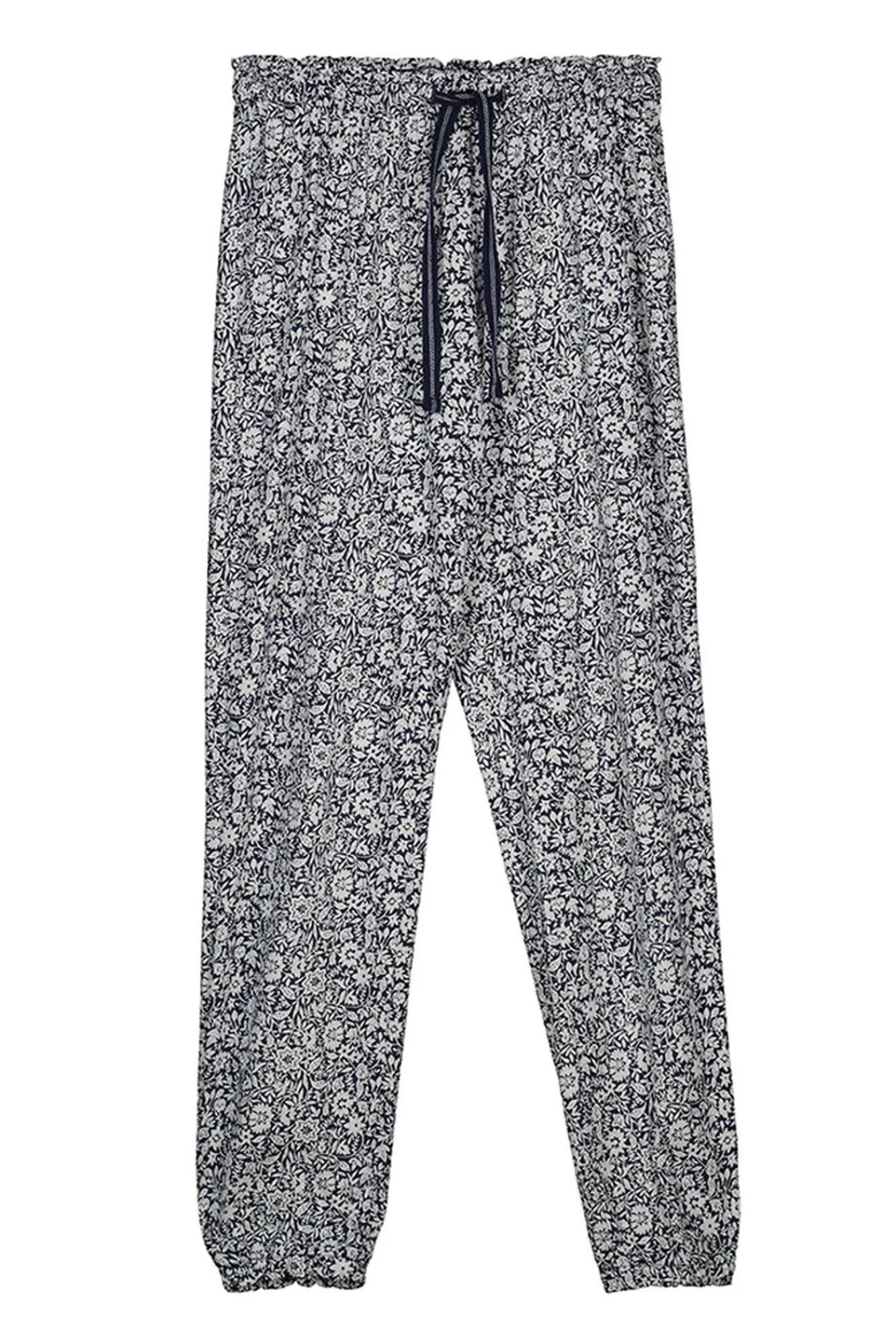 Women'secret Pantalon Largo 100% Algodon Flores Estampado New