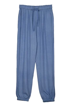 Women'secret Pantalon Largo Viscosa Efecto Denim Azul Outlet