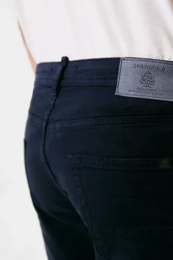 * Pantalon Slim 5 Bolsillos Color Azul Oscuro Hot