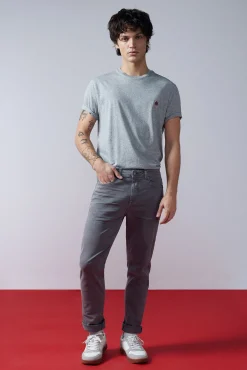 * Pantalon Slim 5 Bolsillos Color Gris Oscuro Online