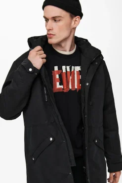 Only & Sons Parka Negro Sale