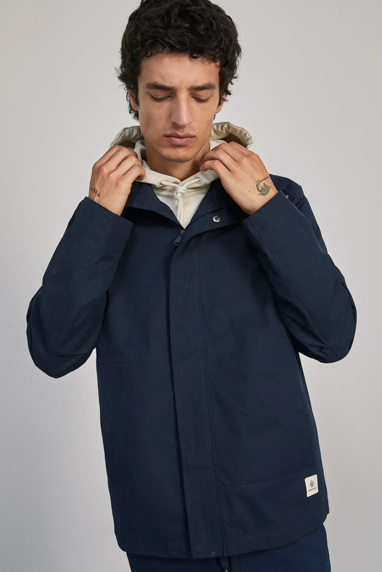 * Parka Capucha Navy Hot