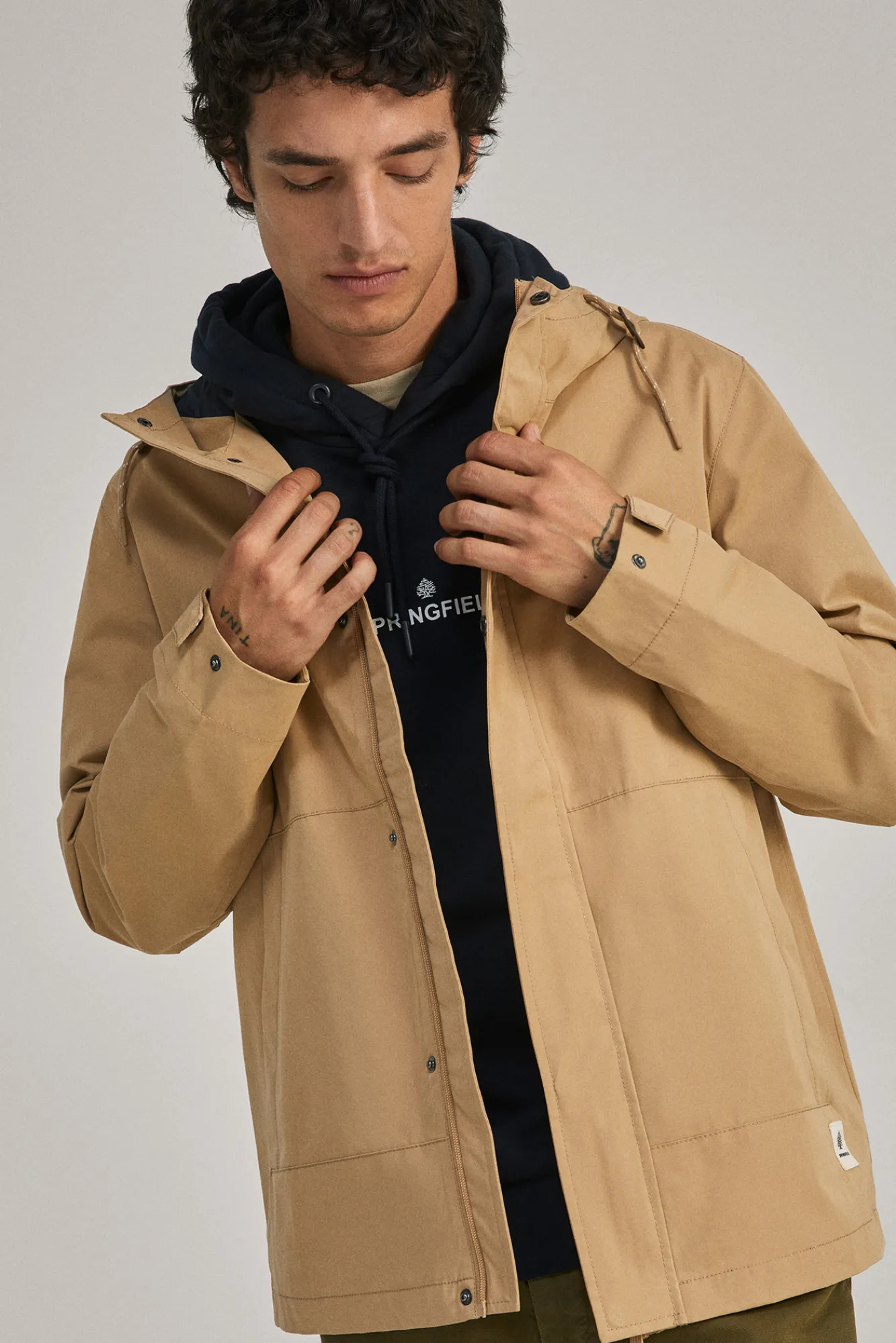 * Parka Capucha Beige Medio Clearance