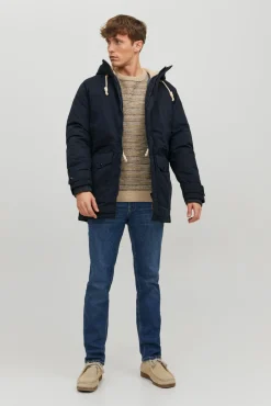 Jack & Jones Parka Con Capucha Navy Discount
