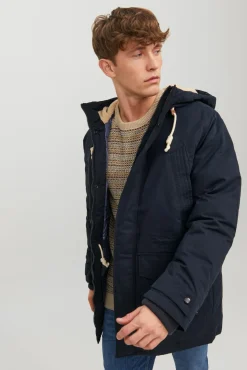 Jack & Jones Parka Con Capucha Navy Discount