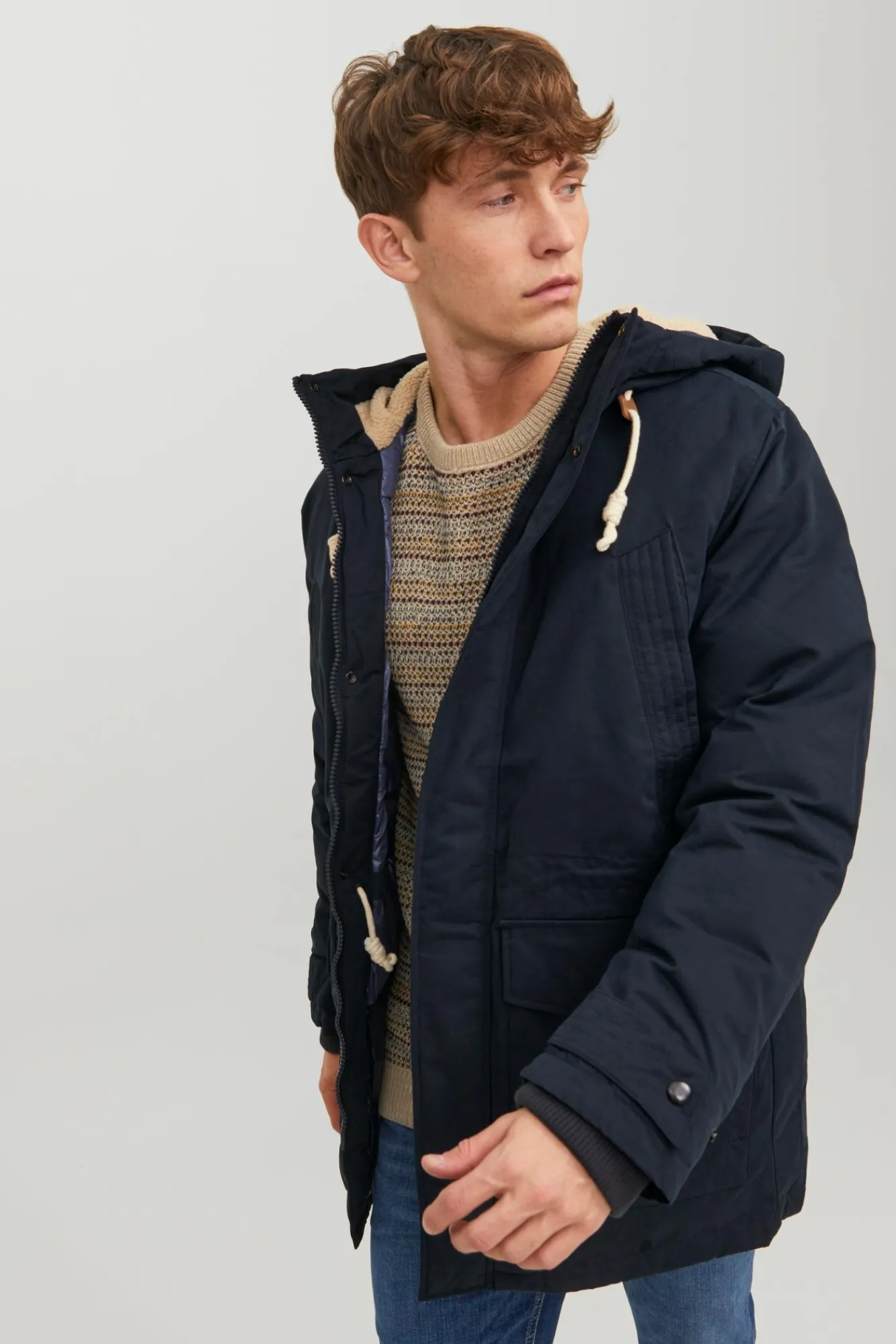 Jack & Jones Parka Con Capucha Navy Discount