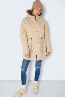 Noisy May Parka Con Capucha Marron Medio Outlet
