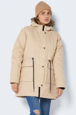 Noisy May Parka Con Capucha Marron Medio Outlet