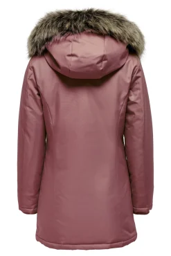 Only Parka Con Capucha Con Pelo Y Bolsillos Rosa Sale