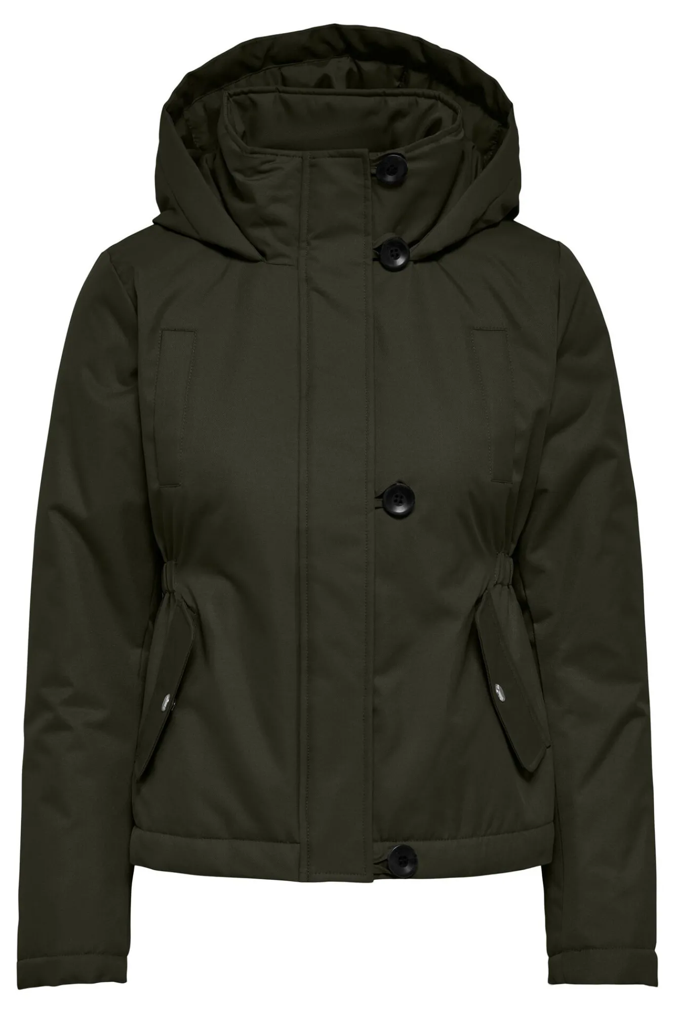Only Parka Corta Con Capucha Verde Best