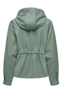 Only Parka Corta Con Capucha Verde Online
