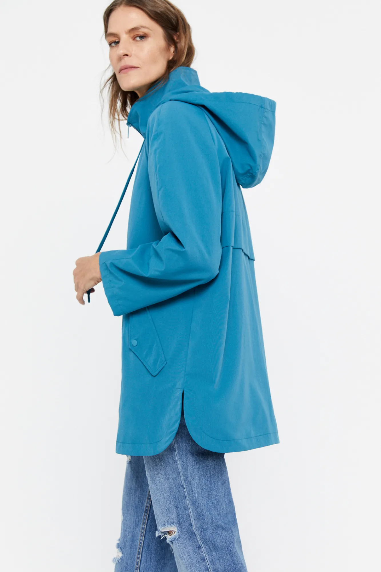 Cortefiel Parka Corta Waterrepelent Turquesa Online