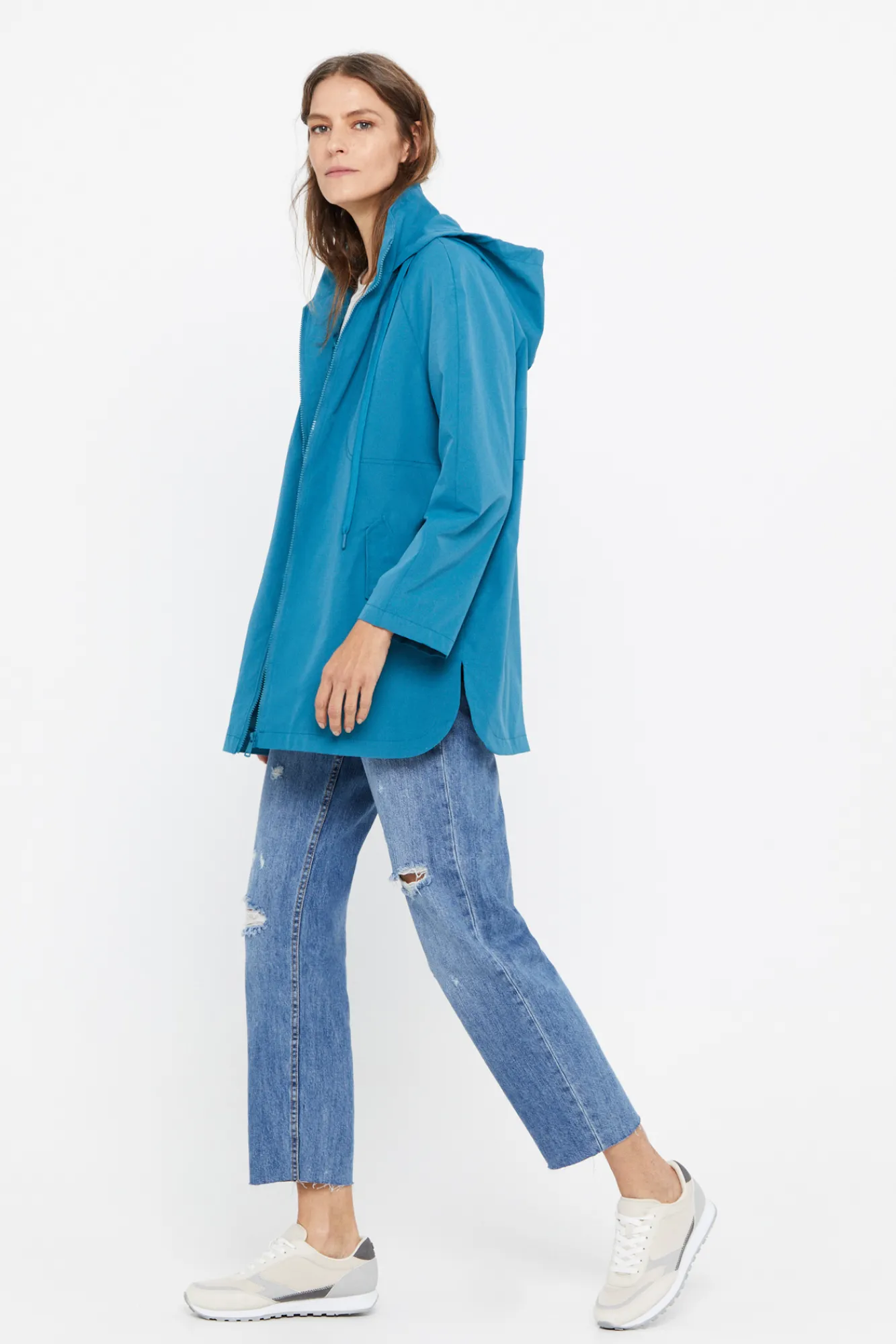 Cortefiel Parka Corta Waterrepelent Turquesa Online