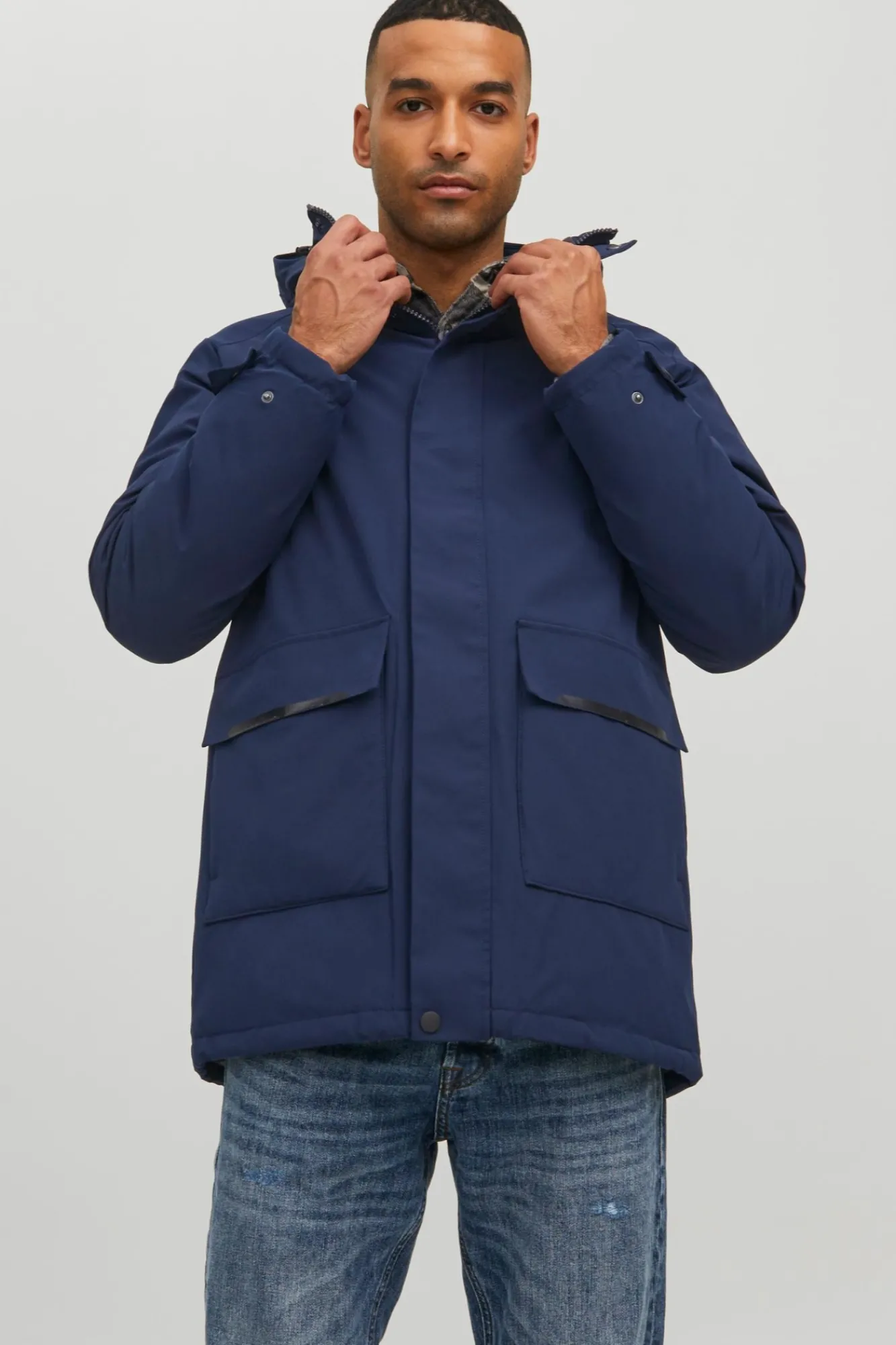 Jack & Jones Parka Impermeable Navy Outlet