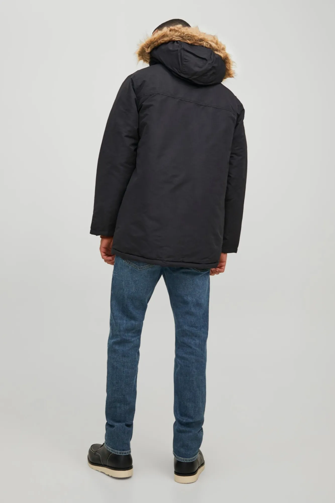 Jack & Jones Parka Pelo Capucha Negro Best