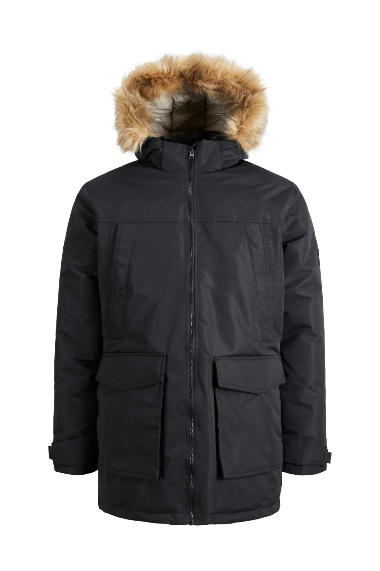 Jack & Jones Parka Pelo Capucha Negro Best