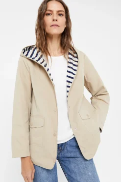 Cortefiel Parka Reversible Waterrepelent Marfil New