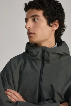 * Parka Tecnica Capucha Kaki Oscuro Sale