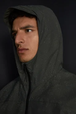* Parka Tecnica Capucha Kaki Oscuro Sale
