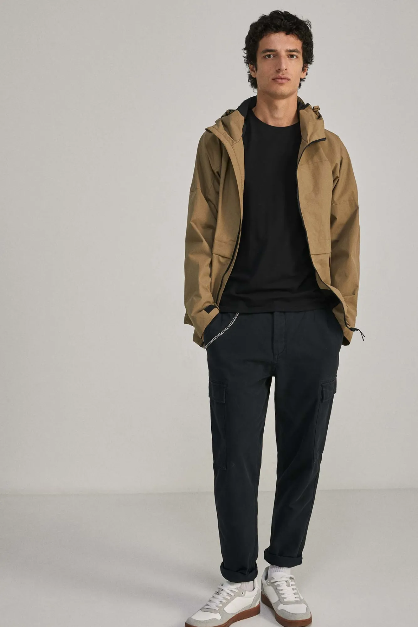 * Parka Tecnica Capucha Beige Online