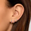Singularu Pendiente Suelto Aro Cleo M Colors Plata Gris Discount