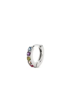 Singularu Pendiente Suelto Aro Cleo M Colors Plata Gris Discount