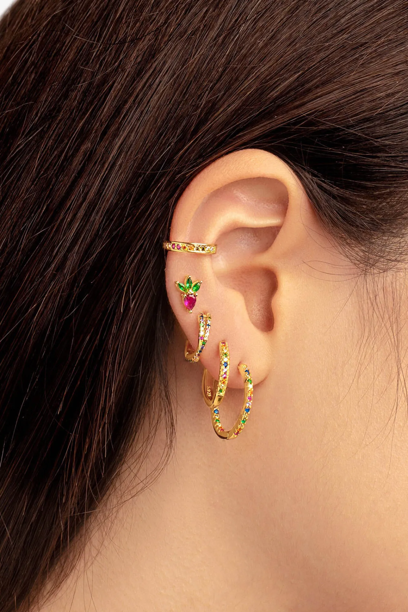 Singularu Pendiente Suelto Ear Cuff Cleo Colors Oro Amarillo Discount