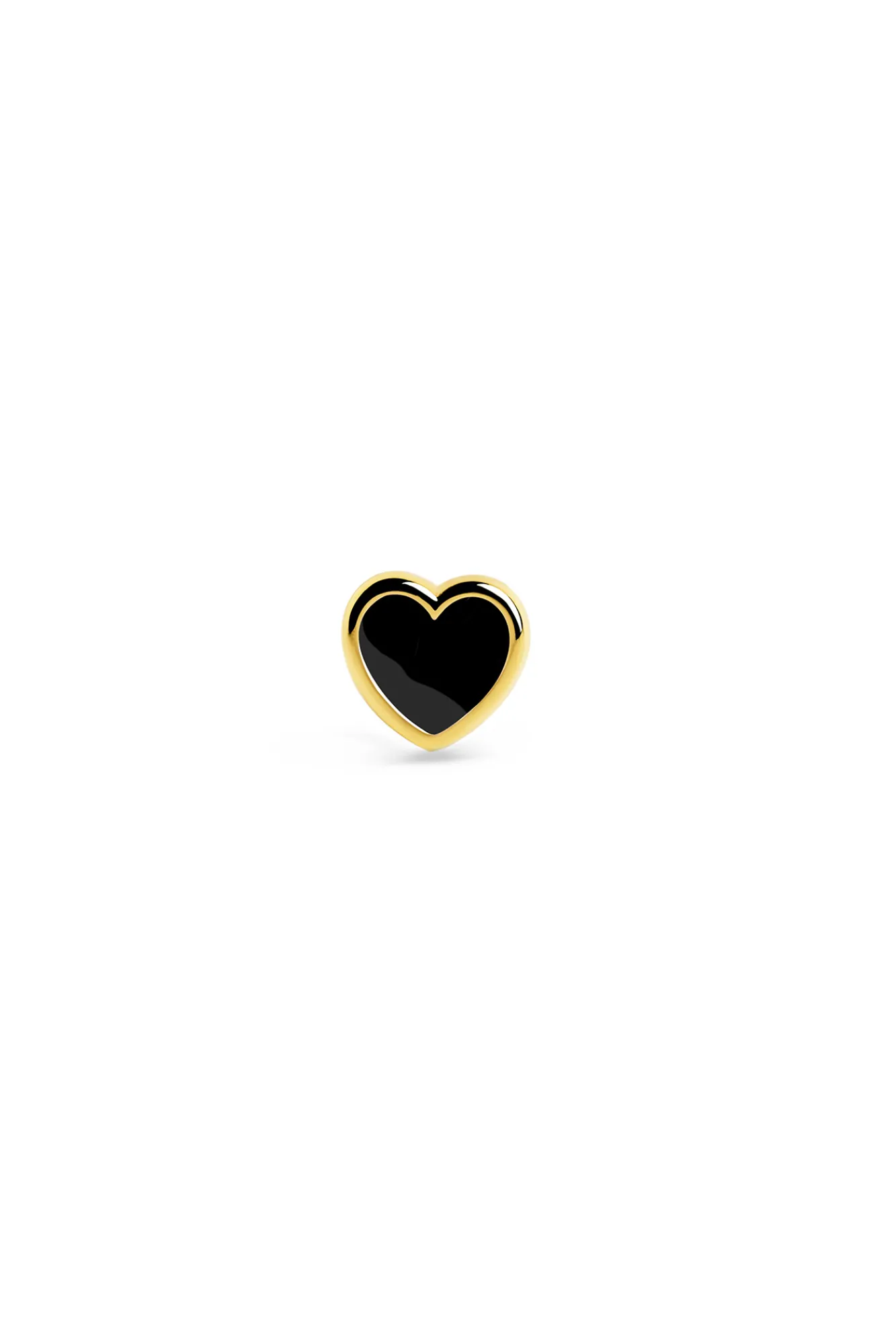 Singularu Pendiente Suelto Heart Black Enamel Oro Amarillo Hot