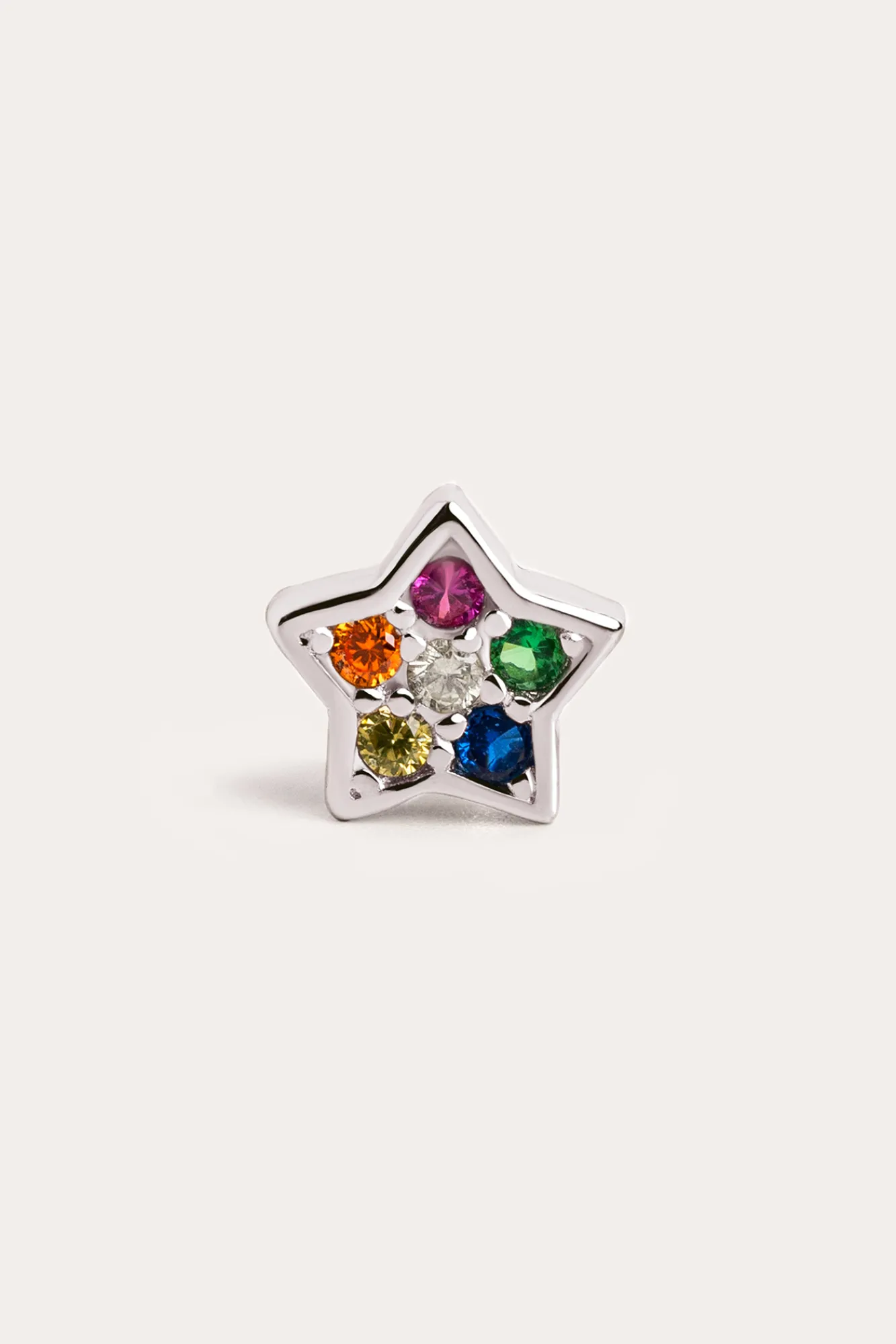 Singularu Pendiente Suelto Star Colors Plata Gris Best