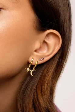 Singularu Pendiente Suelto Triple Spark Lavande Oro Amarillo Clearance