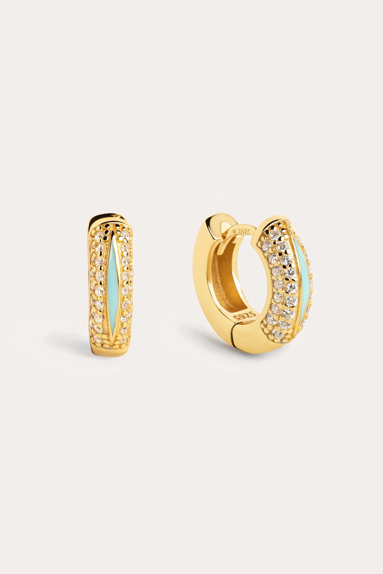 Singularu Pendientes Aro Bold Sky Enamel Oro Amarillo Best