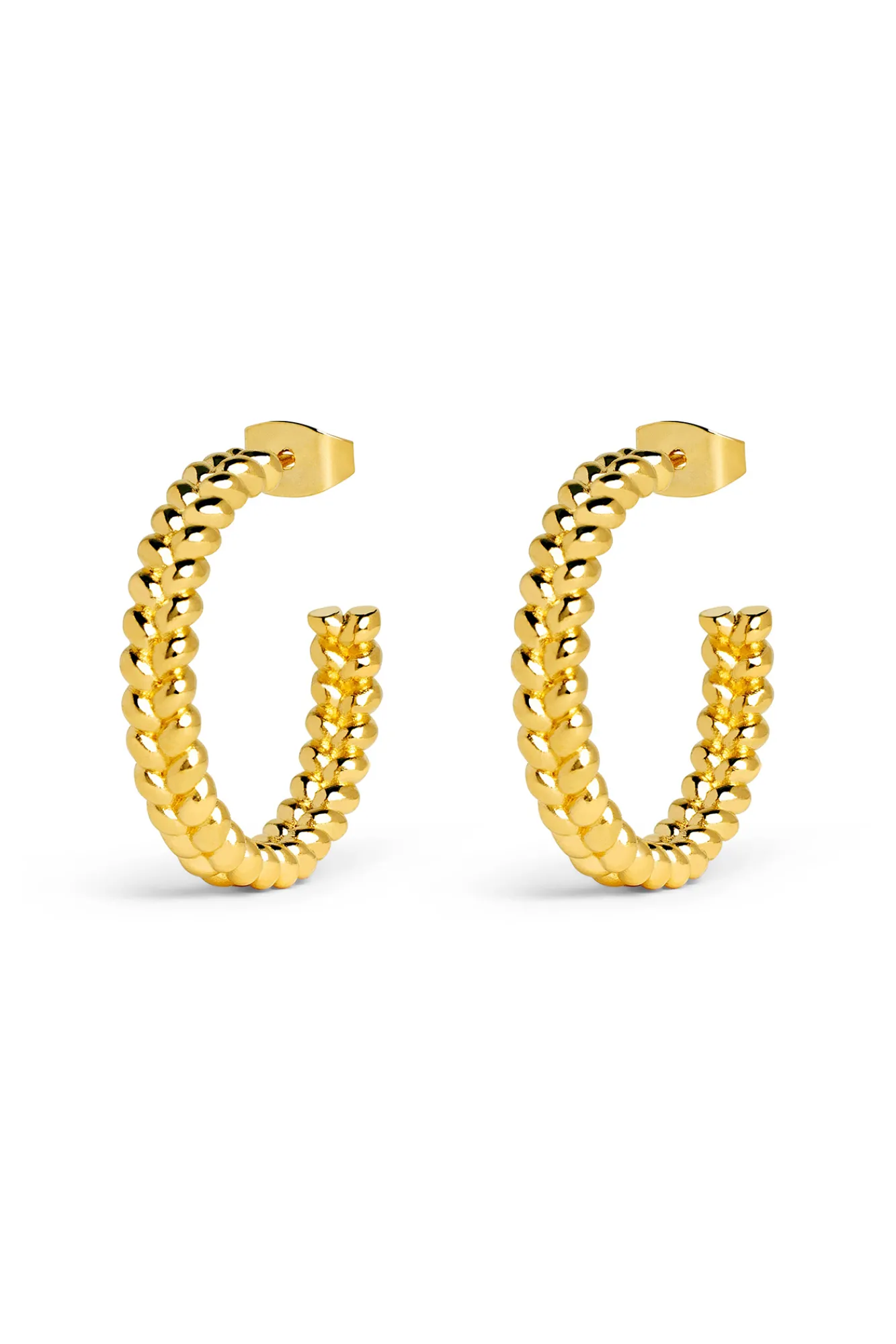 Singularu Pendientes Aro Cord Baño Oro Amarillo Sale
