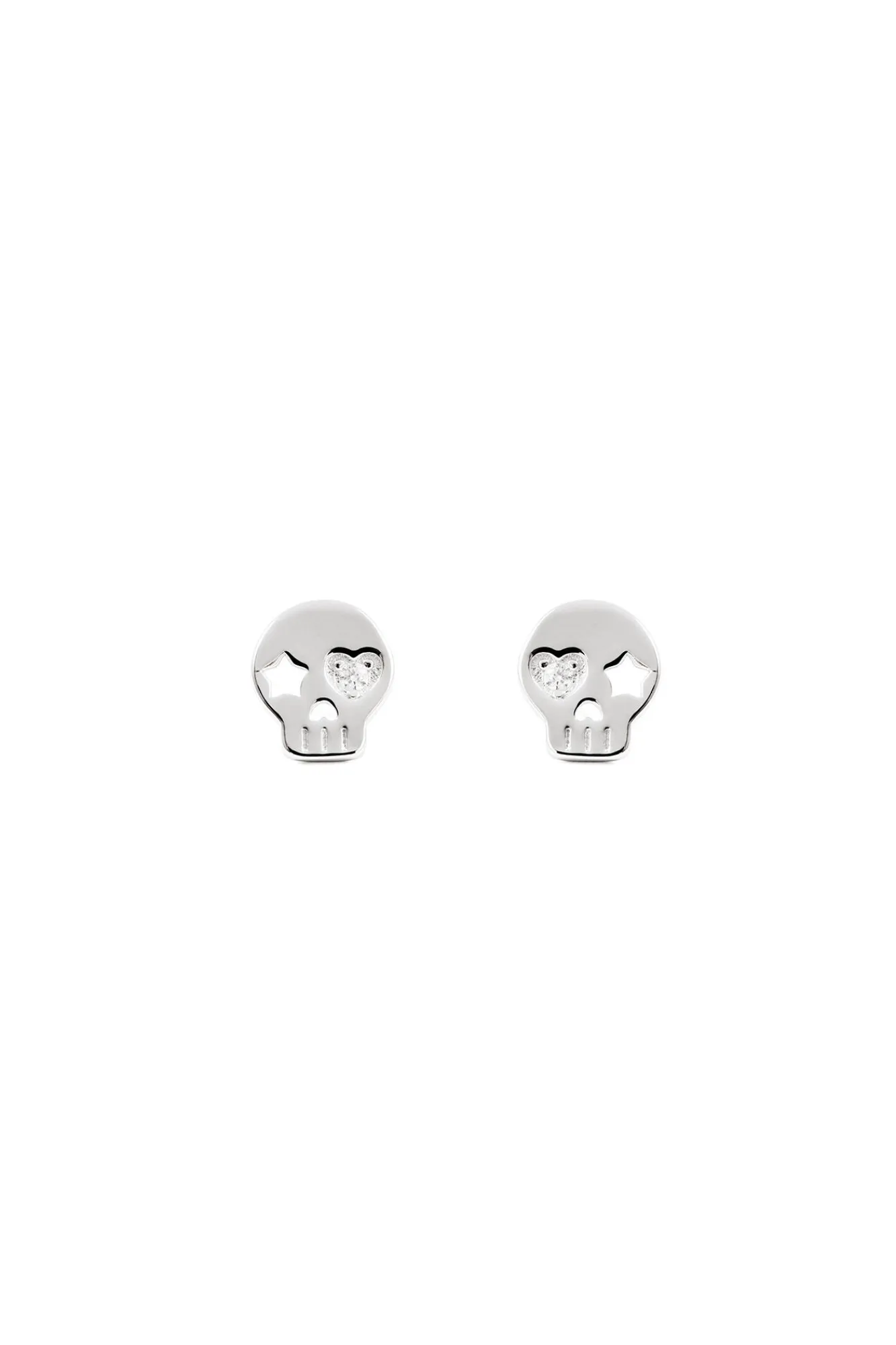 Singularu Pendientes Calavera Plata Gris New