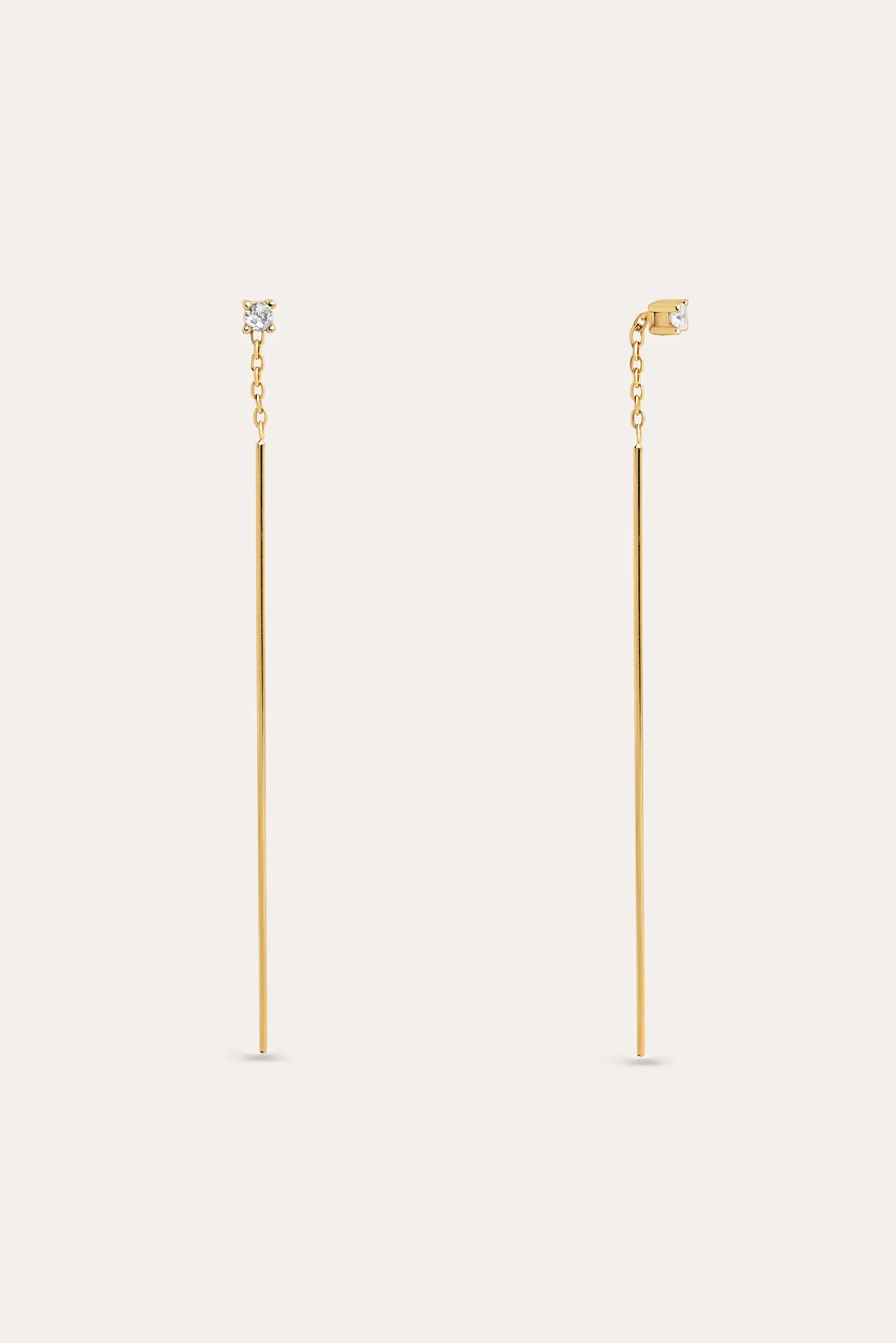 Singularu Pendientes Falling Stick Spark Plata Baño Oro Amarillo Discount