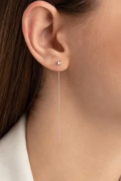 Singularu Pendientes Falling Stick Spark Plata Gris Sale