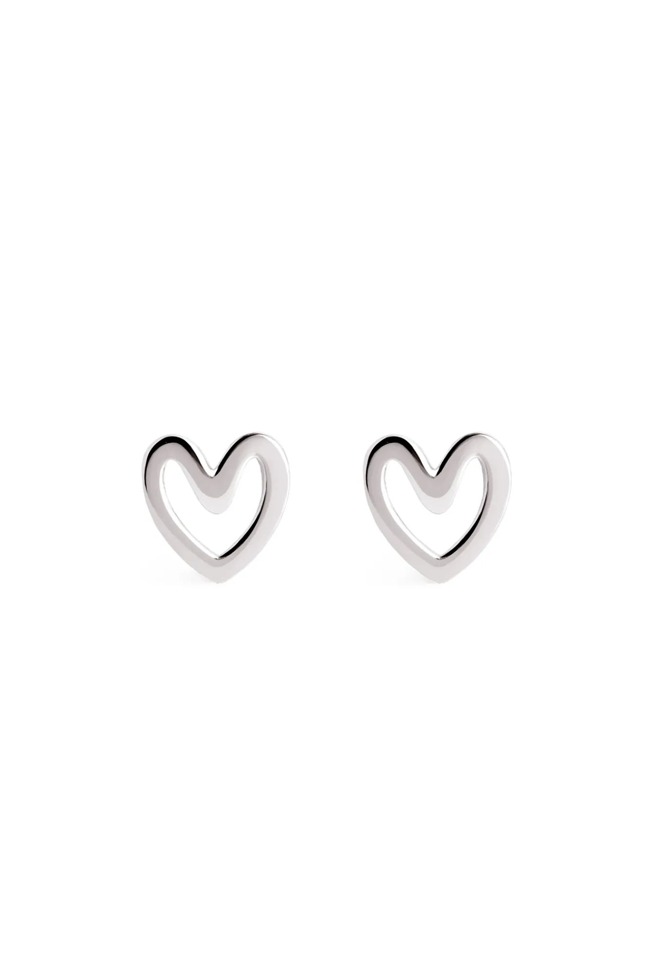 Singularu Pendientes Heart Shape Plata Gris New