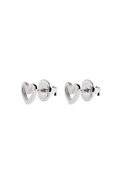 Singularu Pendientes Heart Shape Plata Gris New