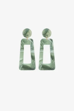 Vilanova Pendientes Largos Con Detalles De Colores Verde Outlet