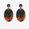 Vilanova Pendientes Largos Con Detalles De Colores Verde