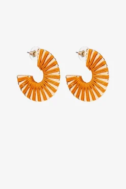 Vilanova Pendientes Largos Con Textil Amarillo Online