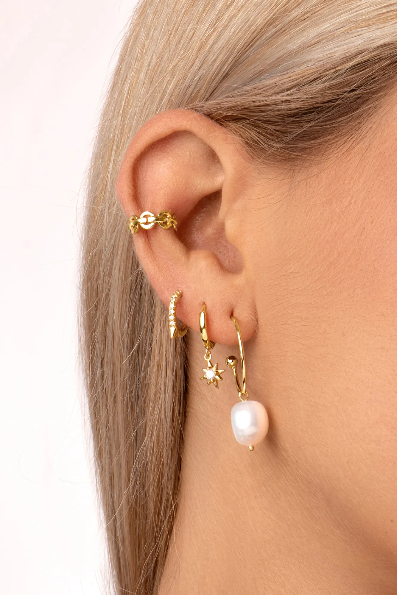 Singularu Pendientes Polar Star Oro Amarillo Online