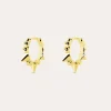 Singularu Pendientes Single Rolling Plata Baño Oro Amarillo Hot